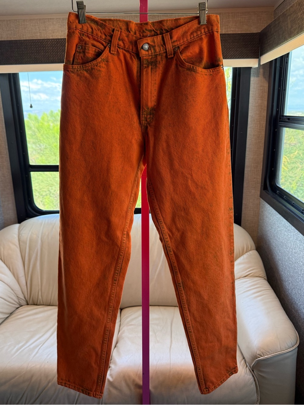 NWT Urban Renewal Levi's Orange Vintage Reworked Mom Jeans Pumpkin Cottagecore